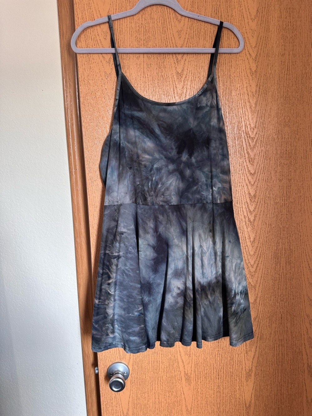 SHEIN Curve Charcoal Tie-Dye Romper
